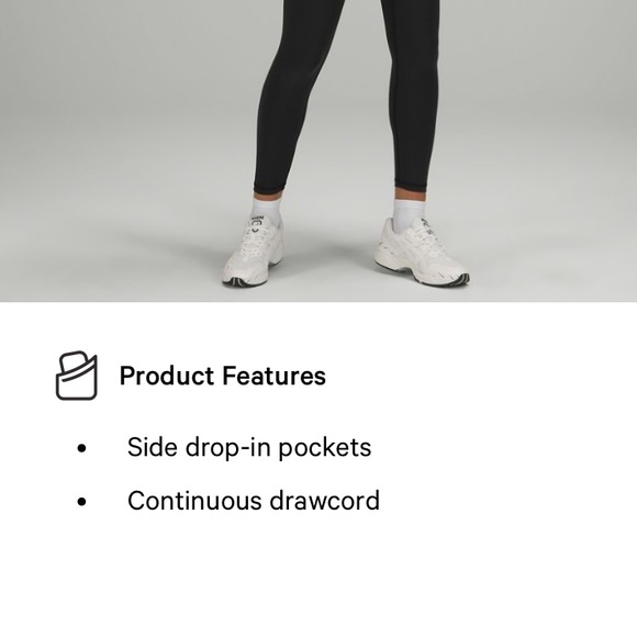 Lululemon Power Thru 25” Abrasion-resistant fabric Black 4 - Picture 8 of 15